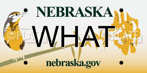WHAT Nebraska License Plate