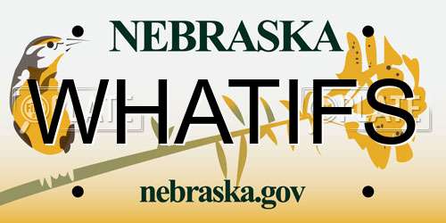 WHATIFS Nebraska License Plate