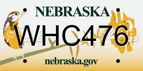 WHC476 Nebraska License Plate