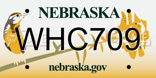 WHC709 Nebraska License Plate