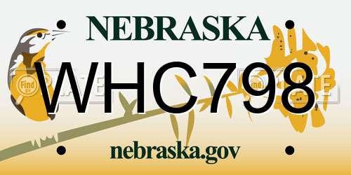 WHC798 Nebraska License Plate