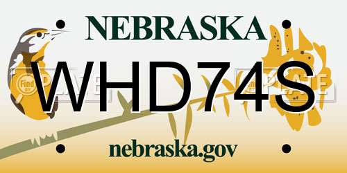 WHD74S Nebraska License Plate
