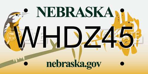 WHDZ45 Nebraska License Plate