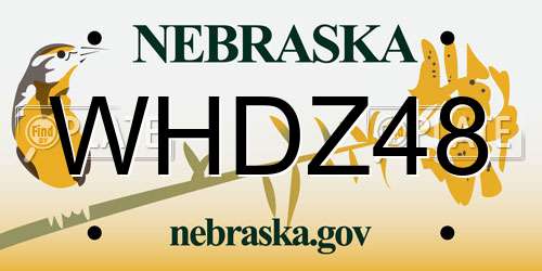 WHDZ48 Nebraska License Plate