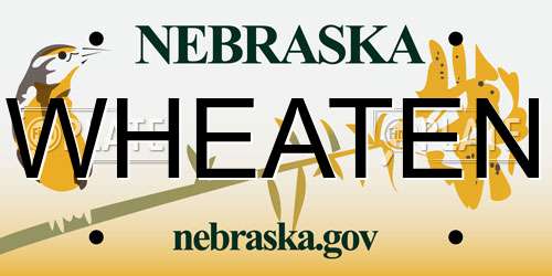 WHEATEN Nebraska License Plate