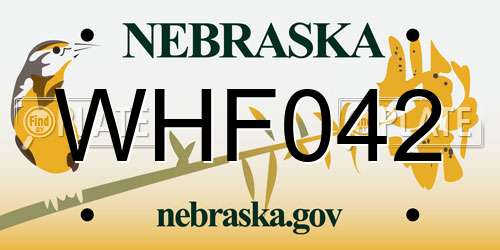WHF042 Nebraska License Plate