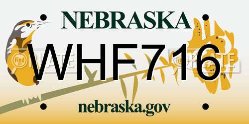 WHF716 Nebraska License Plate