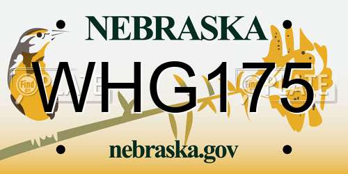 WHG175 Nebraska License Plate
