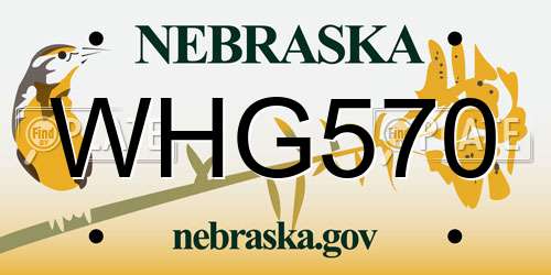 WHG570 Nebraska License Plate