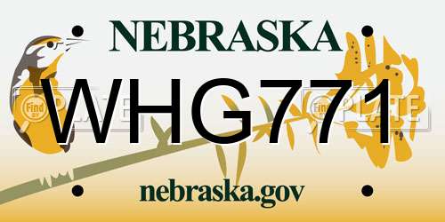 WHG771 Nebraska License Plate