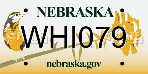 WHI079 Nebraska License Plate