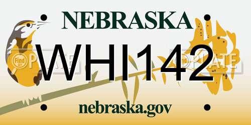 WHI142 Nebraska License Plate