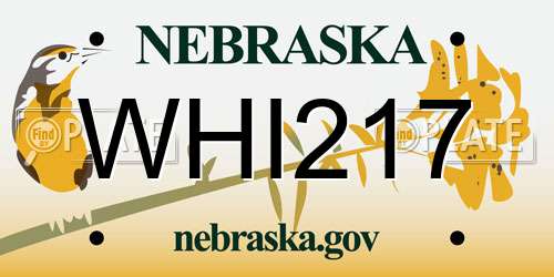 WHI217 Nebraska License Plate