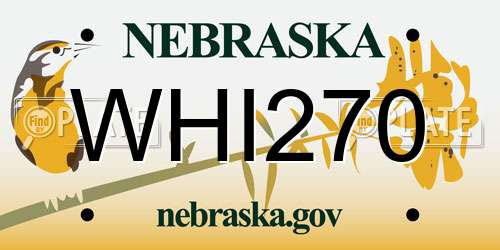 WHI270 Nebraska License Plate