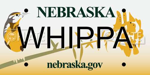 WHIPPA Nebraska License Plate