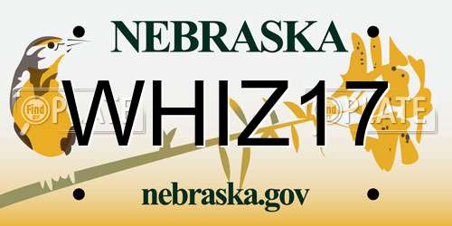 WHIZ17 Nebraska License Plate