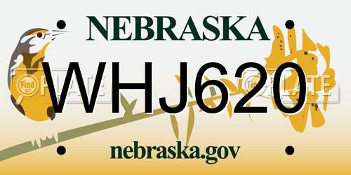WHJ620 Nebraska License Plate