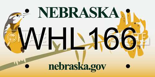 WHL166 Nebraska License Plate