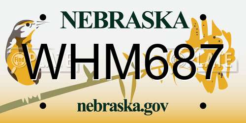 WHM687 Nebraska License Plate