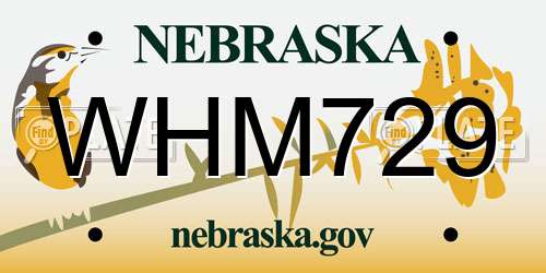WHM729 Nebraska License Plate