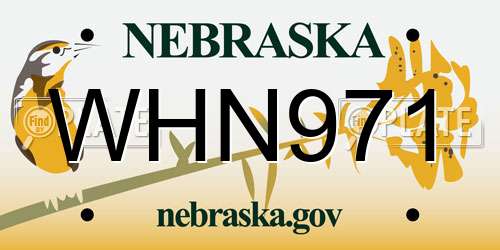 WHN971 Nebraska License Plate
