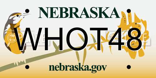 WHOT48 Nebraska License Plate