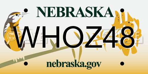 WHOZ48 Nebraska License Plate