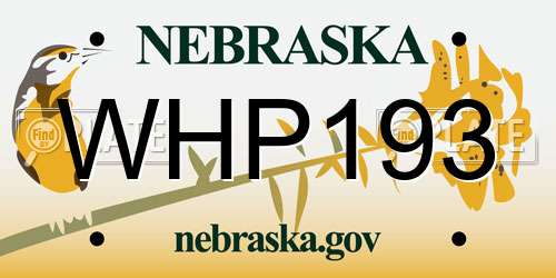 WHP193 Nebraska License Plate