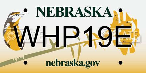 WHP19E Nebraska License Plate