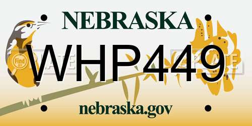 WHP449 Nebraska License Plate