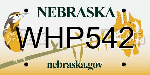 WHP542 Nebraska License Plate