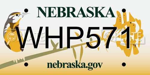 WHP571 Nebraska License Plate