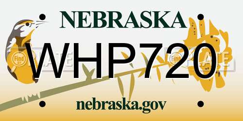 WHP720 Nebraska License Plate