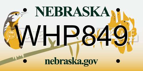 WHP849 Nebraska License Plate