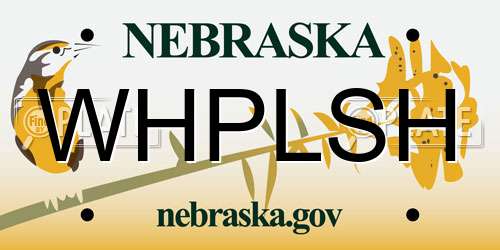 WHPLSH Nebraska License Plate