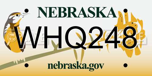 WHQ248 Nebraska License Plate