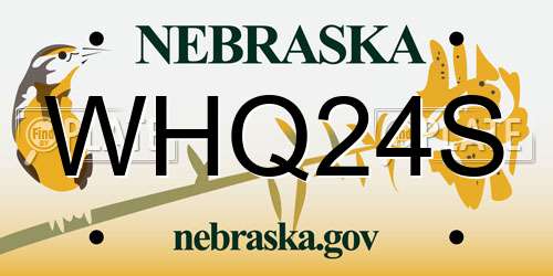 WHQ24S Nebraska License Plate