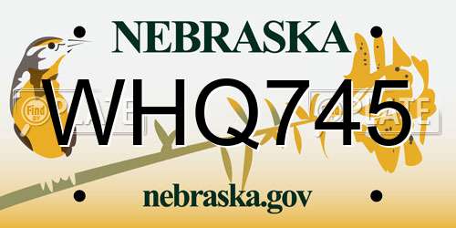 WHQ745 Nebraska License Plate