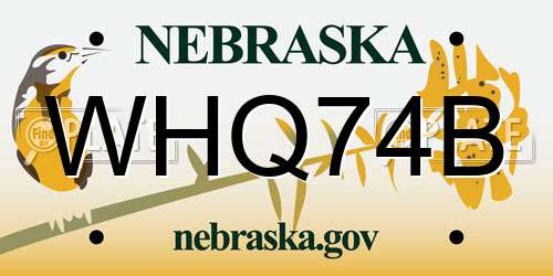WHQ74B Nebraska License Plate