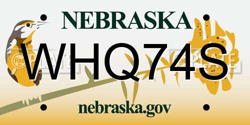 WHQ74S Nebraska License Plate