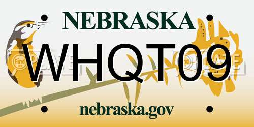 WHQT09 Nebraska License Plate