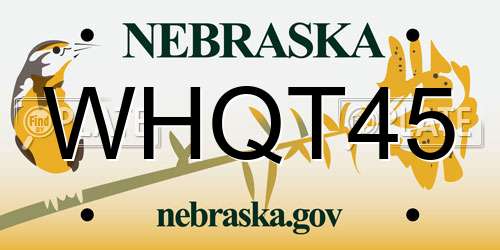 WHQT45 Nebraska License Plate