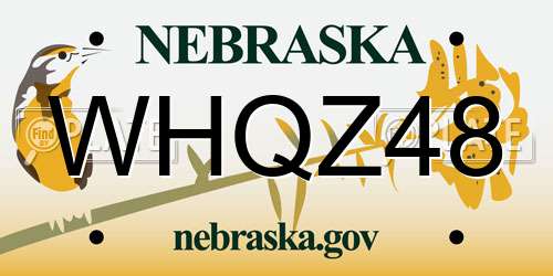WHQZ48 Nebraska License Plate
