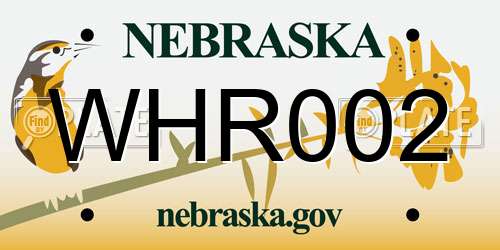 WHR002 Nebraska License Plate
