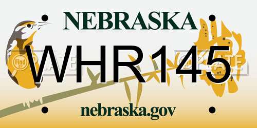 WHR145 Nebraska License Plate
