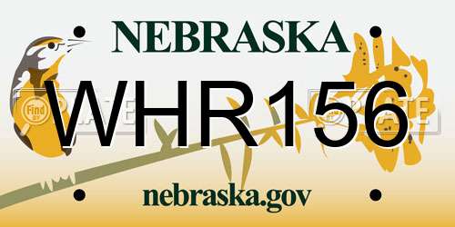WHR156 Nebraska License Plate