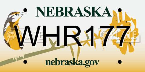 WHR177 Nebraska License Plate