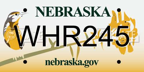 WHR245 Nebraska License Plate