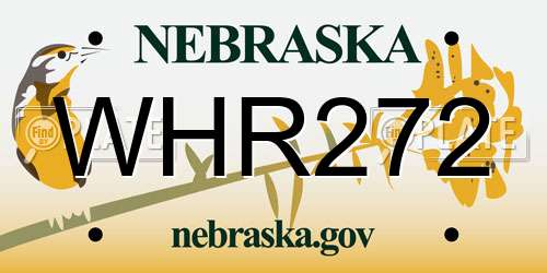 WHR272 Nebraska License Plate