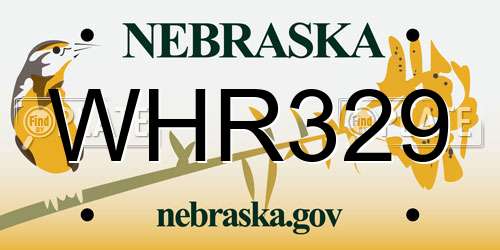 WHR329 Nebraska License Plate